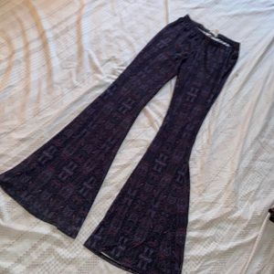 La Hearts Hippie Boho Soft Paisley Purple Leggings